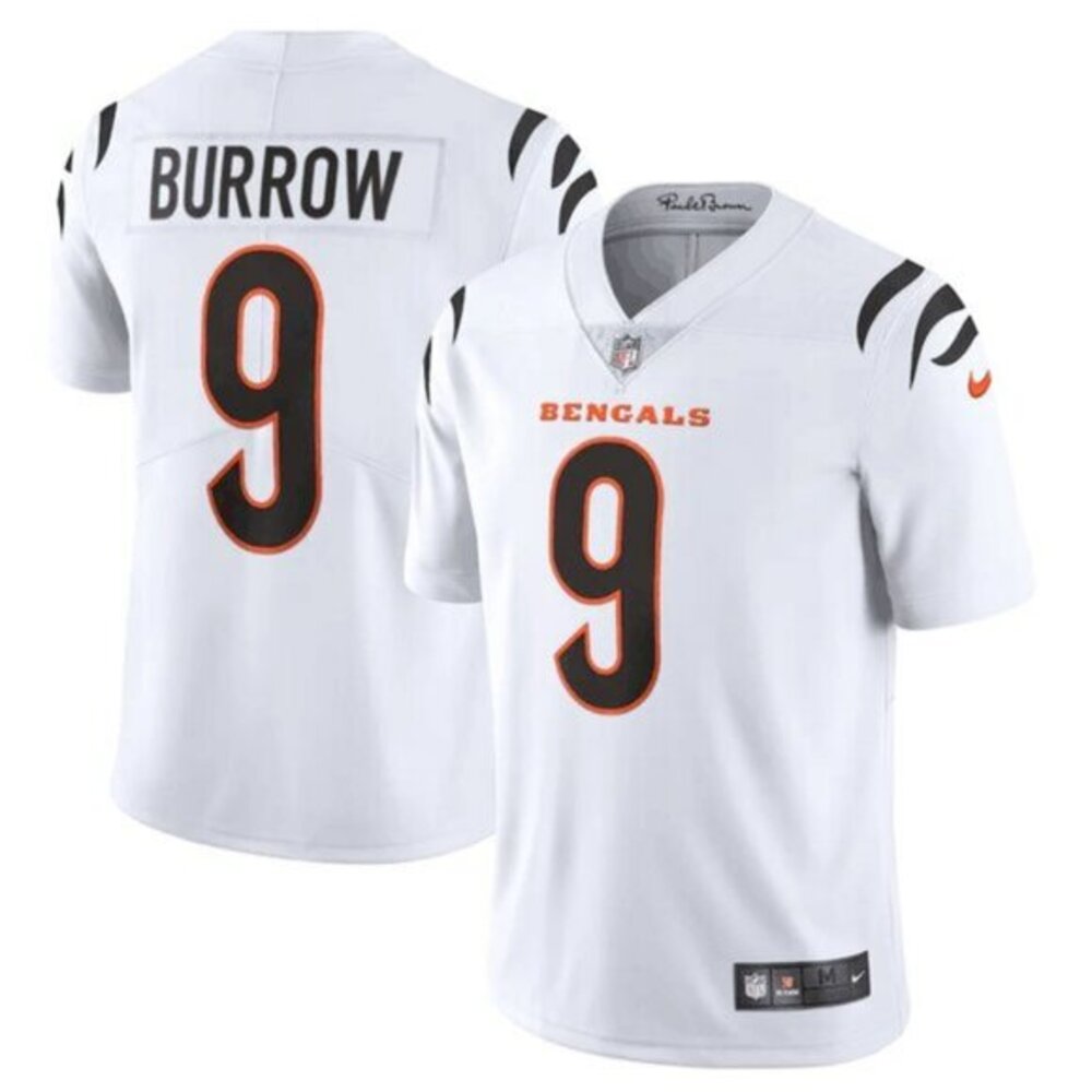 Mens Youths Kids 9 Joe Burrow White Vapor Stitched Jersey
